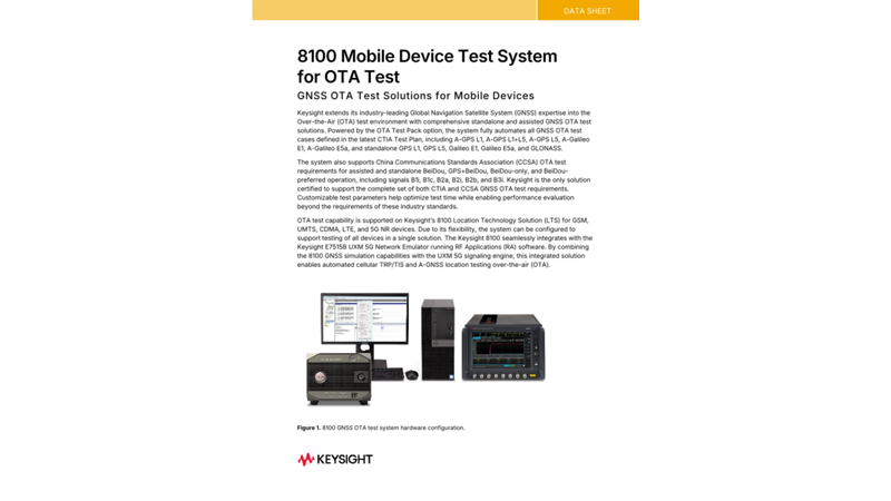 8100 Mobile Device Test System for OTA Test